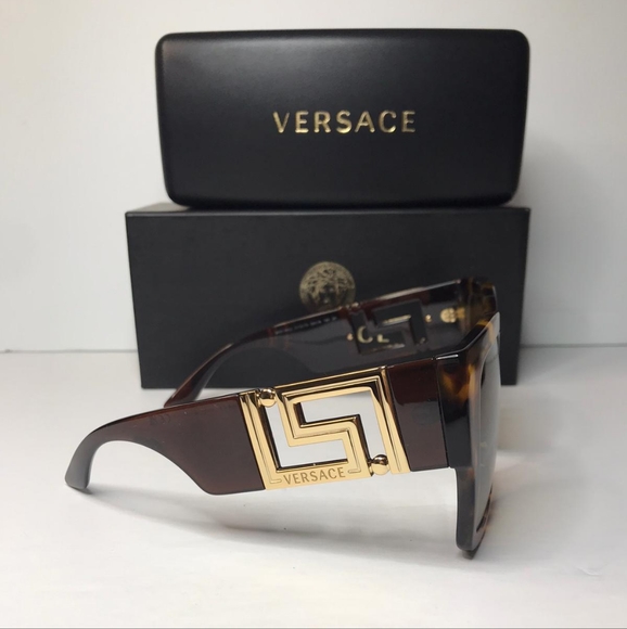 Authentic New Versace Sunglasses Women's 4402 5119/73 Havana-Gold/Bronze 59mm - Picture 5 of 13